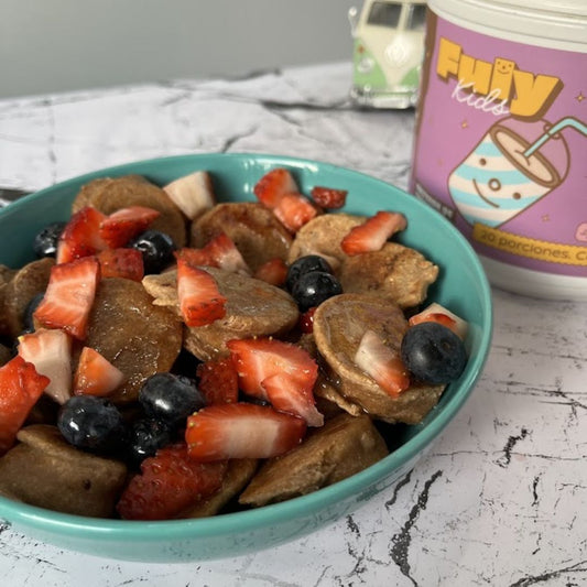 MINI BANANA PANCAKES CON PROTEÍNA 🍌🥞