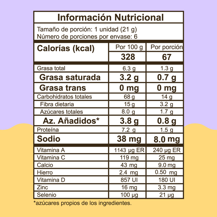 Información Nutricional Immuny Snack